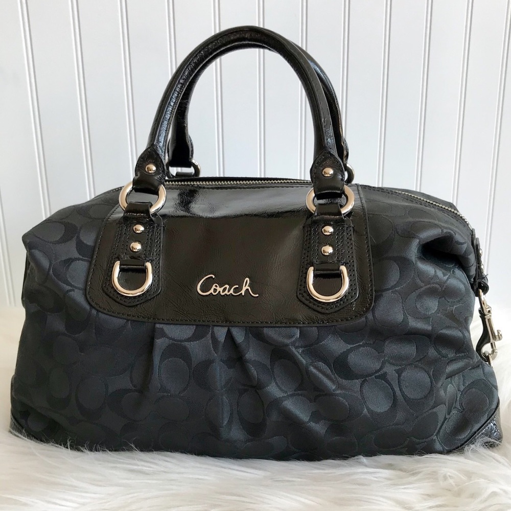 Coach Signature Ashley Black Satchel